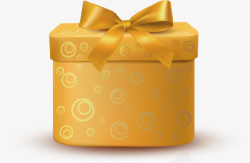 黄色立体礼盒蝴蝶结矢量图素材