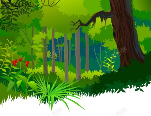 树林森林矢量图背景