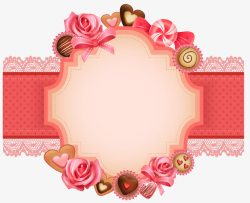 精美唯美爱情巧克力花边框欧式素材