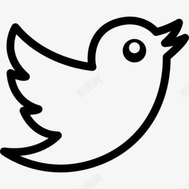 推特鸟LOGO的轮廓图标图标