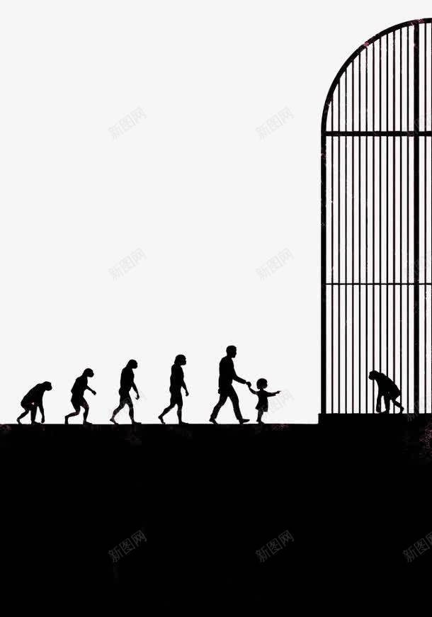 创意人类进化png免抠素材_88icon https://88icon.com 人类 创意 很久很久以前 猩猩 笼子 进化