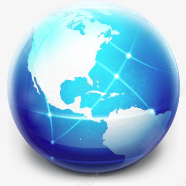 辉光球地球全球发光球图标图标