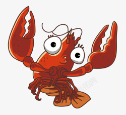 澳洲小龙虾小龙虾吃虾简笔手绘插画矢量图高清图片