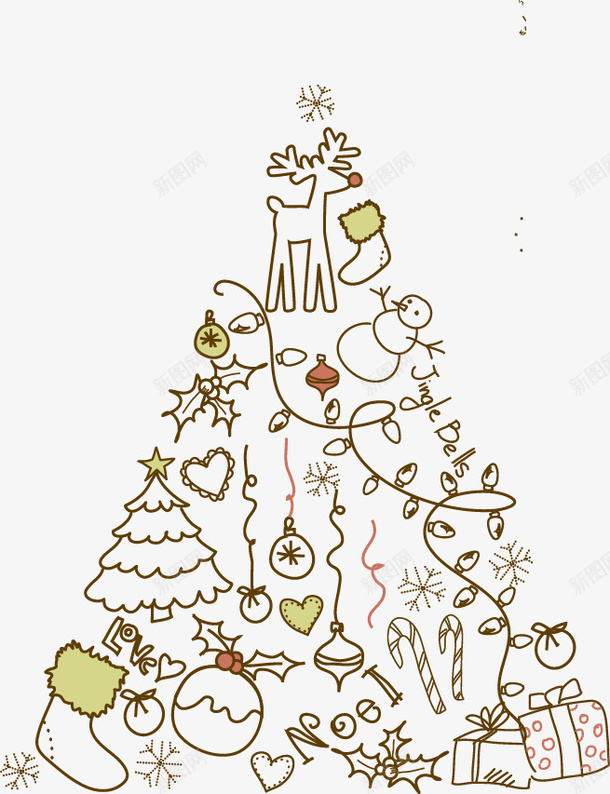 手绘素描圣诞元素小树矢量图ai免抠素材_88icon https://88icon.com 元素 圣诞 小树 手绘 素描 矢量图