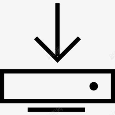 红头文件下载接口符号向下箭头和硬盘图标图标