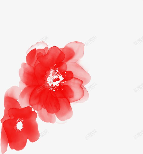 红色喜庆唯美花朵新年png免抠素材_88icon https://88icon.com 喜庆 新年 红色 花朵