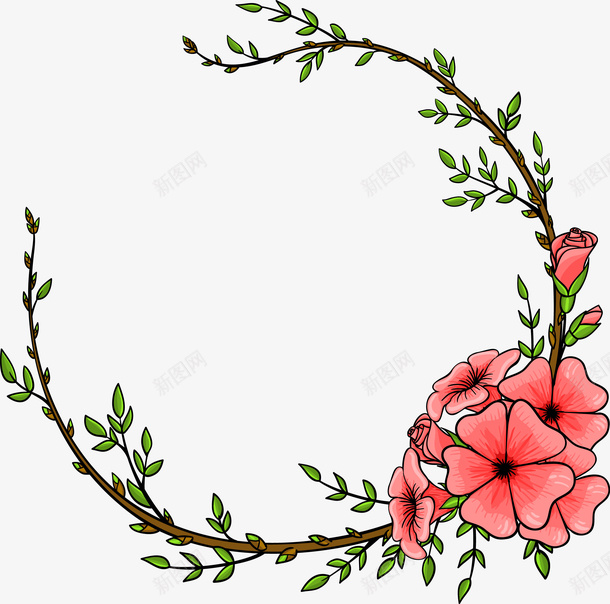 卡通花环矢量图ai免抠素材_88icon https://88icon.com 卡通 花卉 花环 装饰花 矢量图