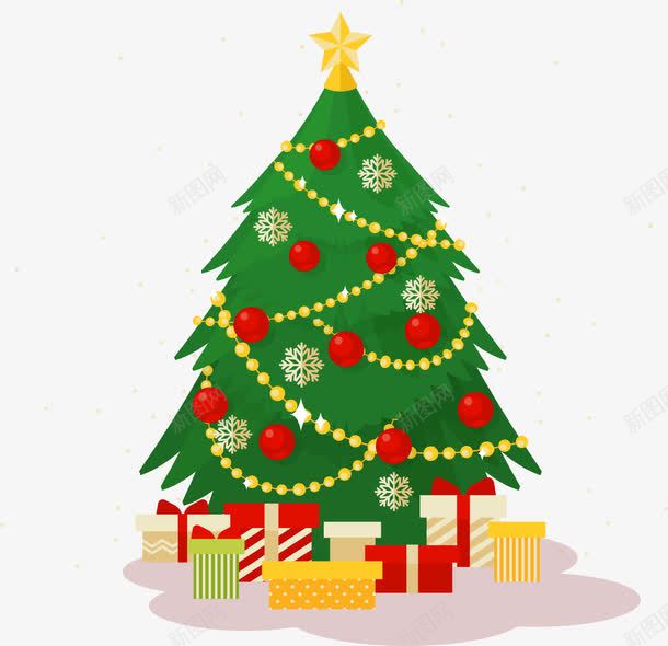挂满礼物的圣诞树png免抠素材_88icon https://88icon.com 圣诞树 礼物 礼物盒 绿色