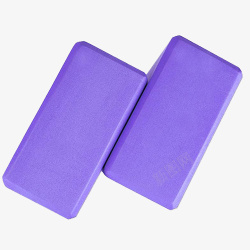 两块紫色健身道具瑜伽砖素材