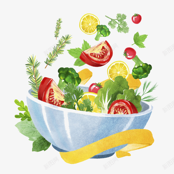卡通一碗蔬菜图png免抠素材_88icon https://88icon.com 卡通 插图 无公害 有机蔬菜 碗 绿色的 蔬菜