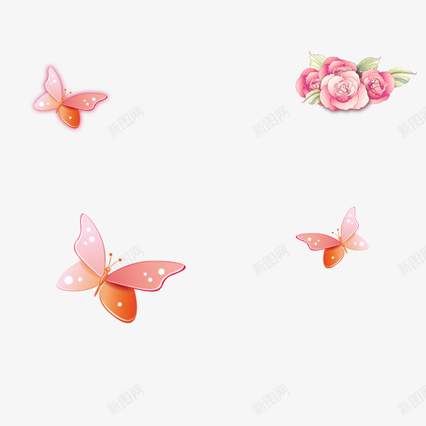 粉色现代海报装饰psd免抠素材_88icon https://88icon.com 海报 海报装饰 现代 粉色 花朵 蝴蝶 装饰 装饰花