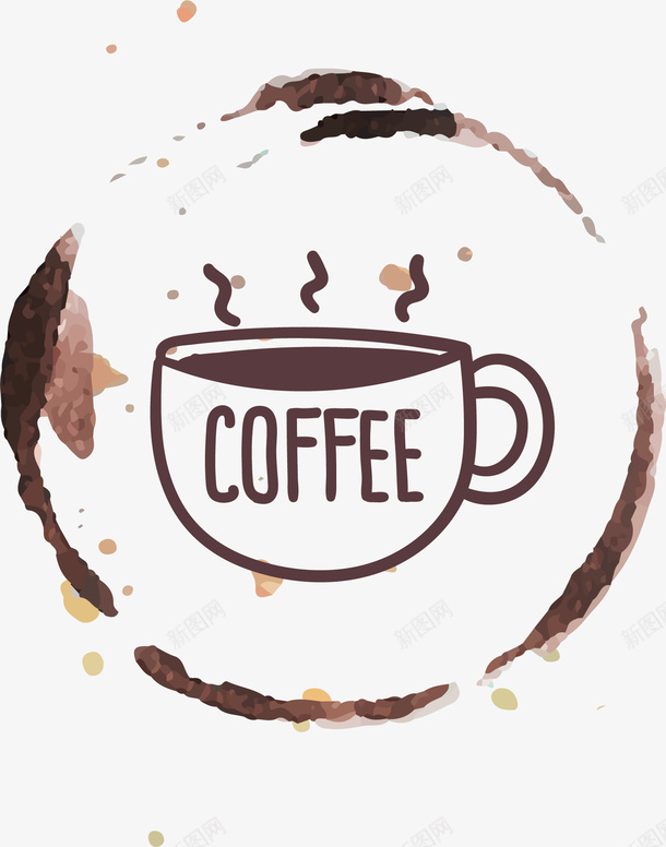 卡通咖啡装饰图案矢量图ai免抠素材_88icon https://88icon.com 卡通咖啡装饰图案淘宝素材 矢量图