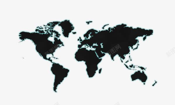 黑白世界地图png免抠素材_88icon https://88icon.com 世界地图 地理 黑白