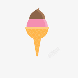 黄红色的冰淇淋矢量图素材