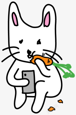 吃萝卜的兔子素材