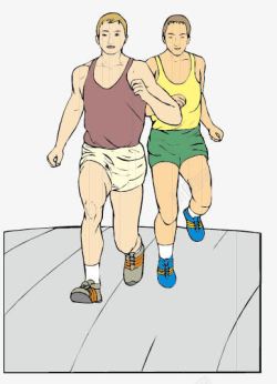 马拉松运动员慢跑训练素材
