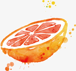 水彩美味橙子矢量图素材
