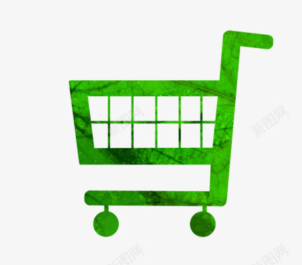 购物一家人渐变绿色购物车图标图标