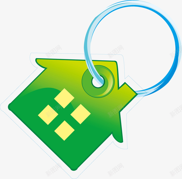 钥匙链矢量图ai免抠素材_88icon https://88icon.com png 房子 矢量素材 绿色 钥匙链 矢量图