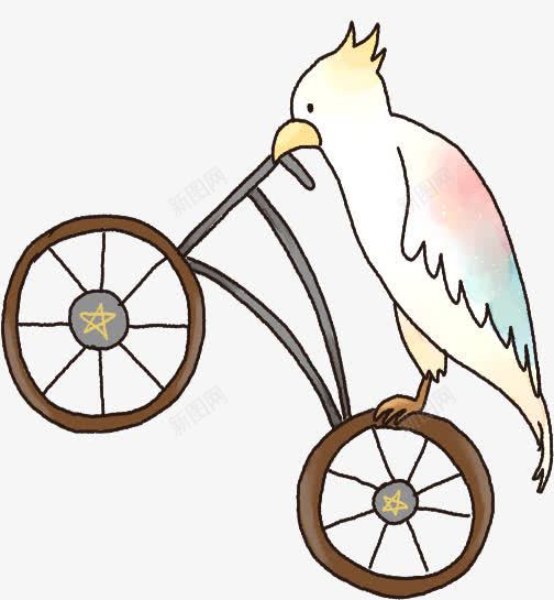 骑自行车的鹦鹉卡通人物手绘png免抠素材_88icon https://88icon.com 人物 卡通 自行车 鹦鹉