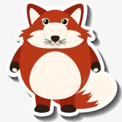 平面狐狸素材红色胖狐狸高清图片