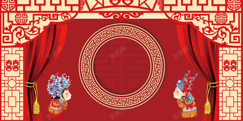 婚庆签到处红色中国风婚庆展板psd设计背景_88icon https://88icon.com 中国风 中式婚礼 婚礼 我们结婚啦 新娘 新郎 签到处 签到板 结婚 结婚请帖 舞台背景