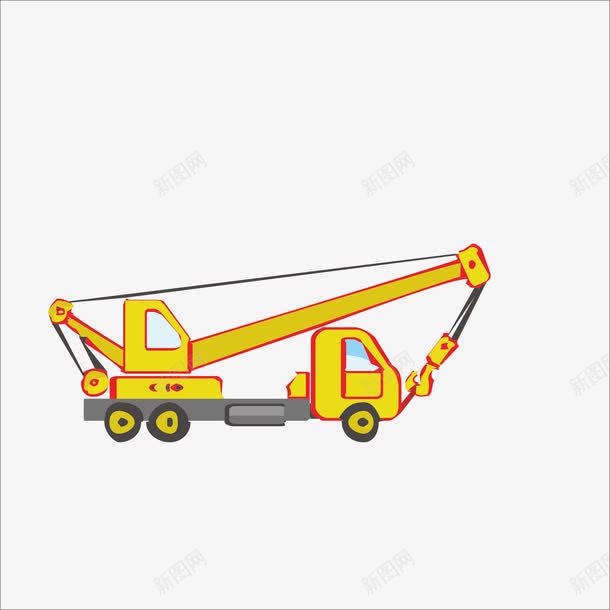 吊车png免抠素材_88icon https://88icon.com 交通工具 黄色吊车