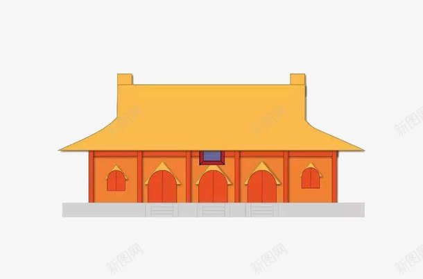 卡通故宫png免抠素材_88icon https://88icon.com PNG图片 卡通 古建筑 宫门 故宫