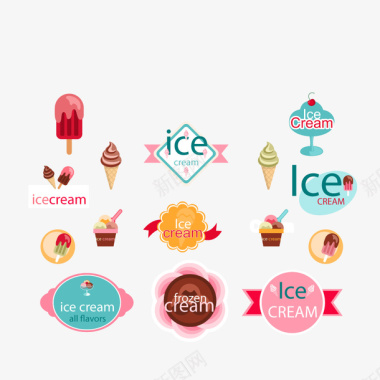 冰淇淋声带雪糕矢量图图标图标