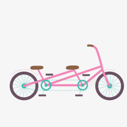 卡通扁平化双人自行车矢量图素材
