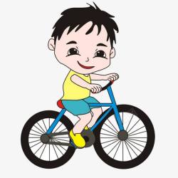 骑自行车的卡通男孩素材