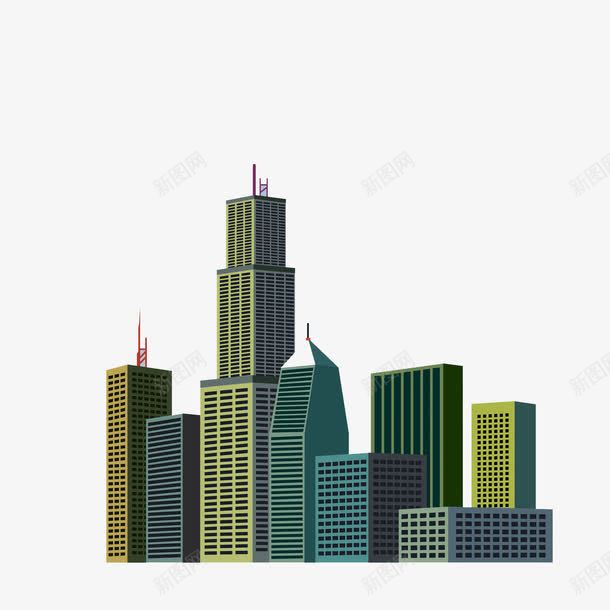 彩色城市立体建筑楼png免抠素材_88icon https://88icon.com 创意 卡通 商务 城市 建筑物 彩色 手绘 立体