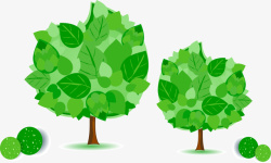 绿色环保手绘卡通树木矢量图素材