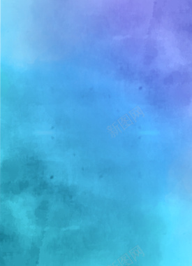 蓝色清新水彩质感海报矢量图背景