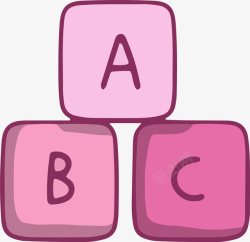 可爱粉色ABC图案素材