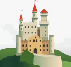 童话般的城堡插图素材
