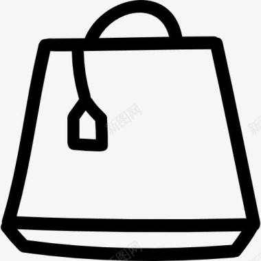 购物袋手绘轮廓变图标图标