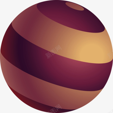 红色的球圆形立体球科技立体球面矢量图图标图标