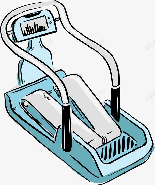 手绘跑步机矢量图ai免抠素材_88icon https://88icon.com 手绘 跑步机 运动器材 矢量图