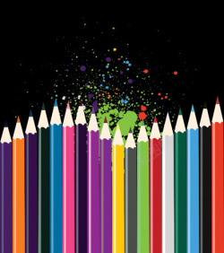 彩色铅笔与漆画EPS格式1矢量图素材