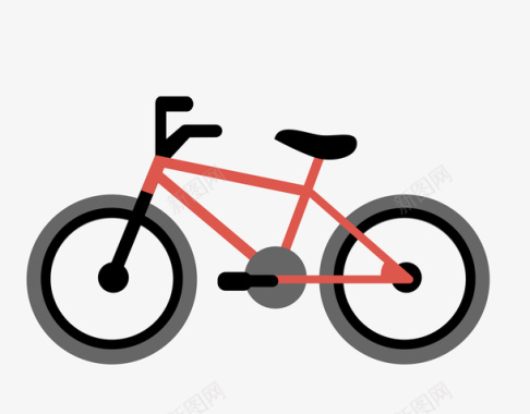 自行车交通工具自行车扁平化图标图标