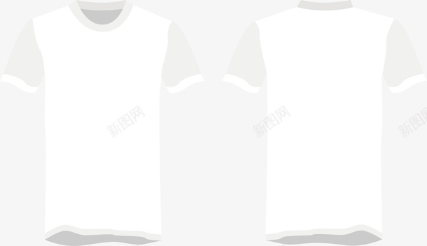 白色正面和背面短袖衣物图标矢量图图标