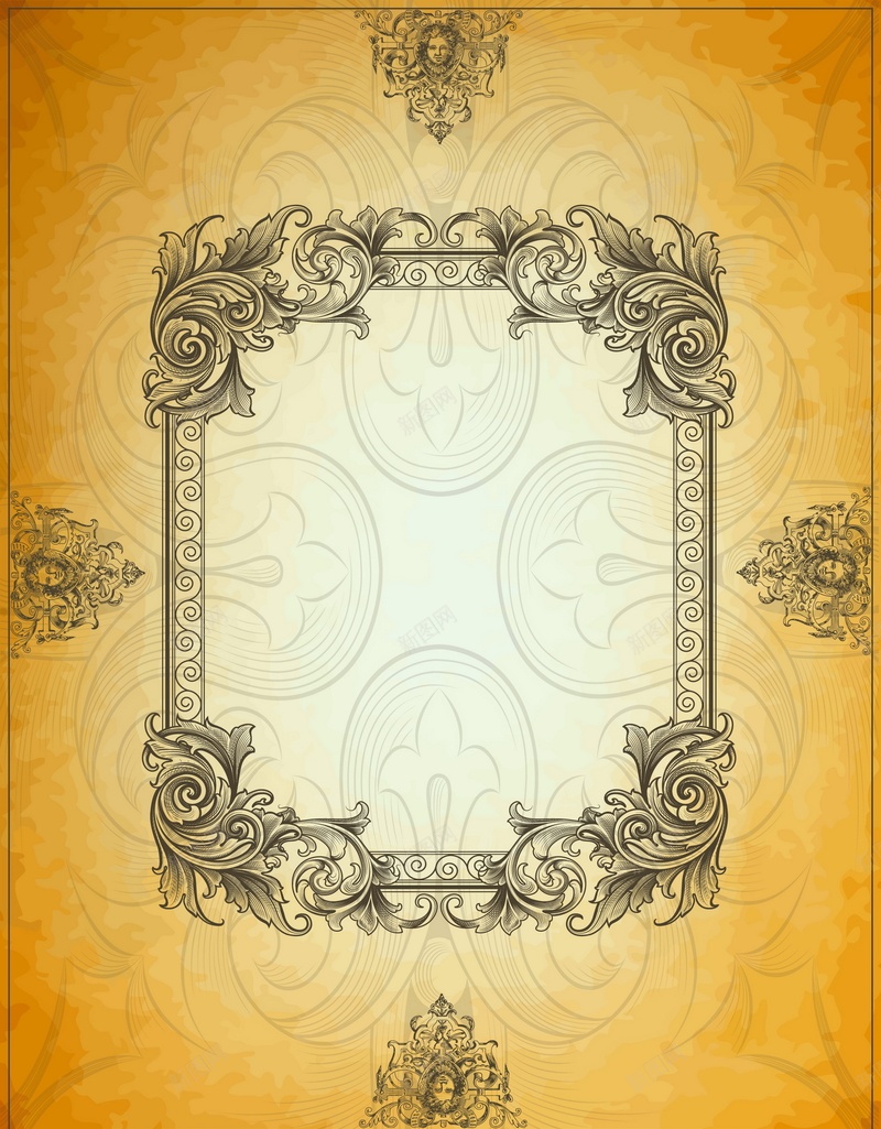 欧式花纹矢量图ai设计背景_88icon https://88icon.com 欧式 纹理 花纹 花边 质感 边框 矢量图