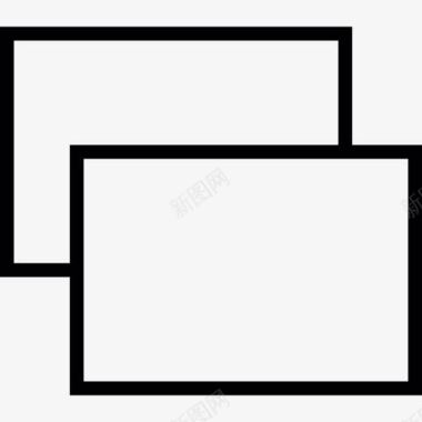 矩形两个重叠的矩形框图标图标