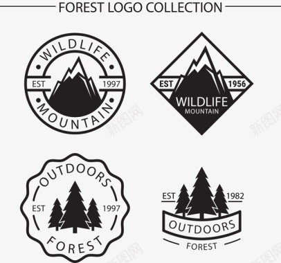 树林手绘logo矢量图图标图标