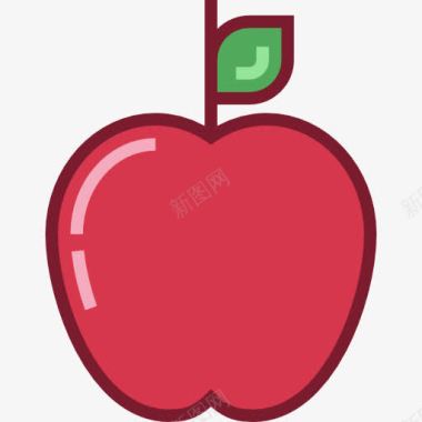 水果水彩画苹果图标图标