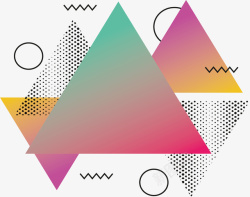 粉色抽象三角形矢量图素材