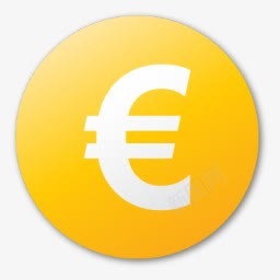 日本货币黄色欧元符号图标图标
