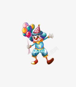 小丑与气球素材