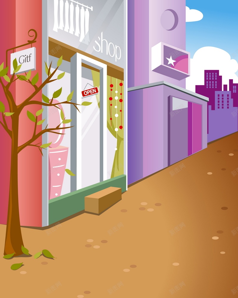 城市一角矢量图ai设计背景_88icon https://88icon.com 一角 卡通 城市 建筑 手绘 童趣 街头 矢量图